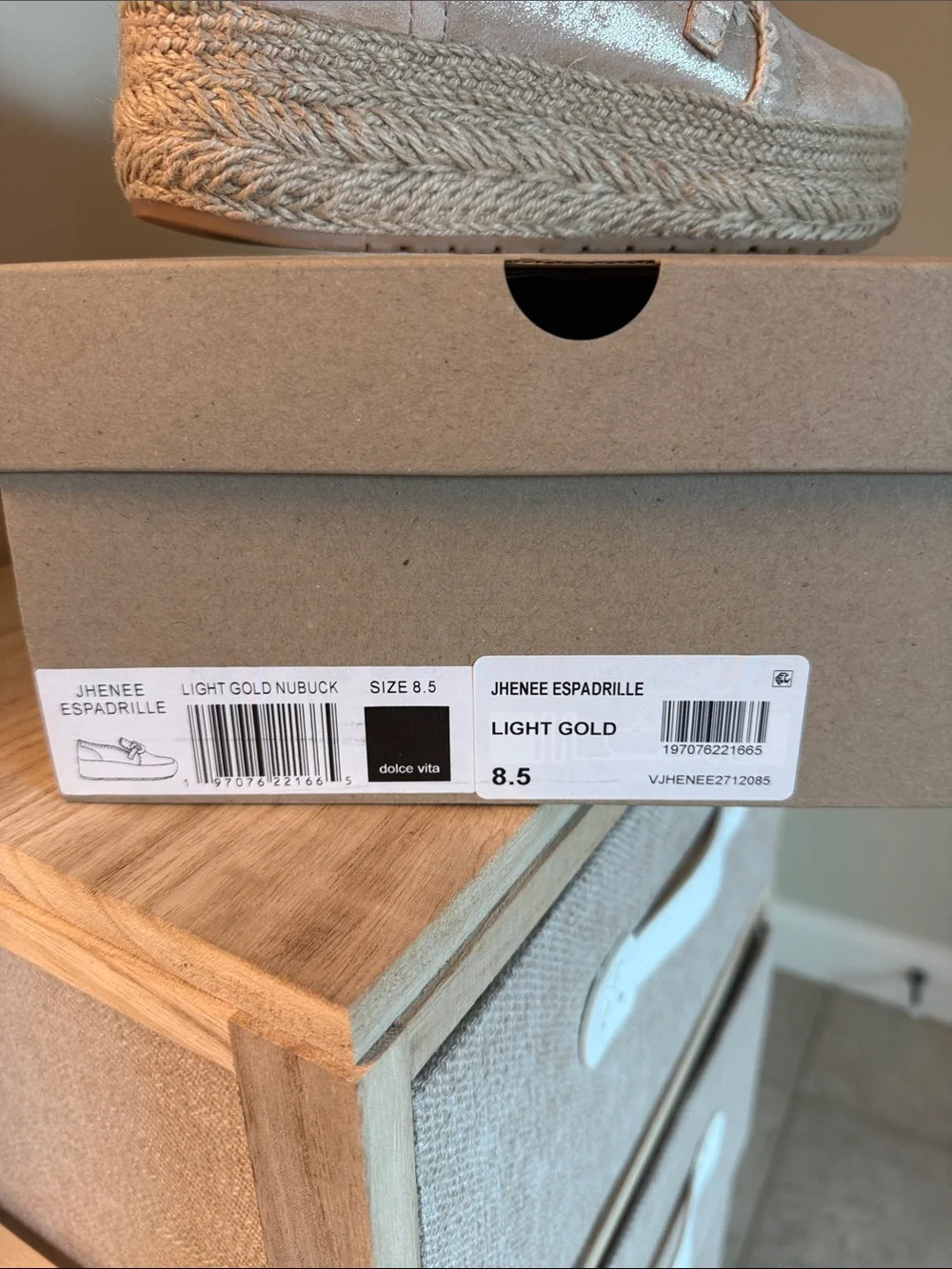 Dolce Vita Tan Espadrille Slip-On with Gold Chain